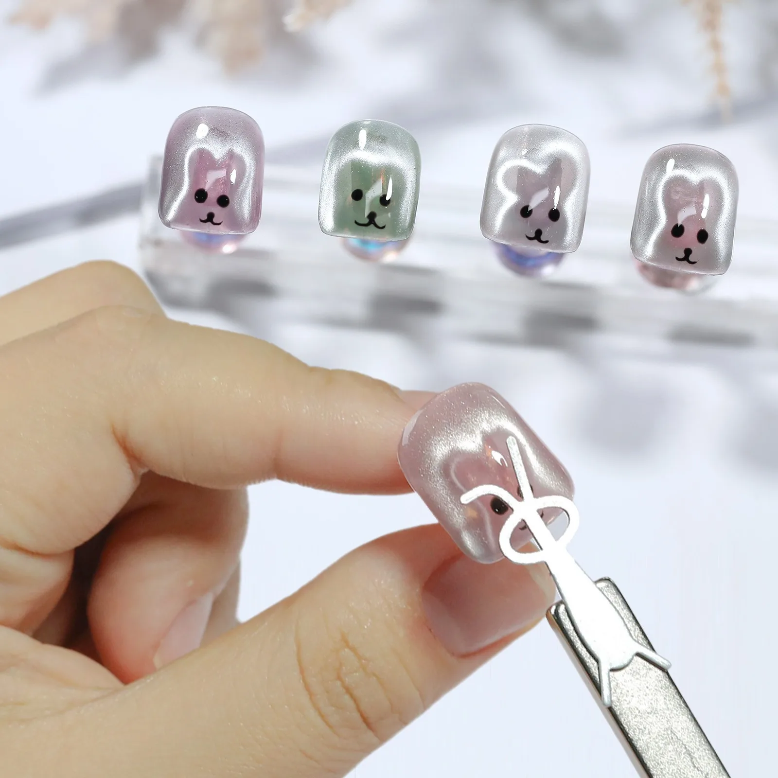 2-6pcs Cat Eye Nail Magnet Set Combined Iron Piece For Creating Rabbit Love Heart Shape Y Clip UV Gel Nail Art Manicure Tools_voghion.com