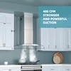 30" Range Hood Ducted/Ductless Convertible Wall Mount Range Hood with Tempered Glass Push Button Control Stainless Steel Filter 6