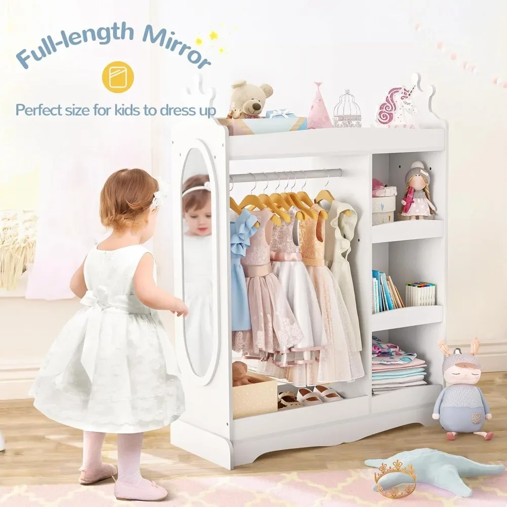 Children's Wardrobes, Kids Wardrobe with 3 Hooks, Kids Closet for Girls Boys, Armoire Costume Organizer