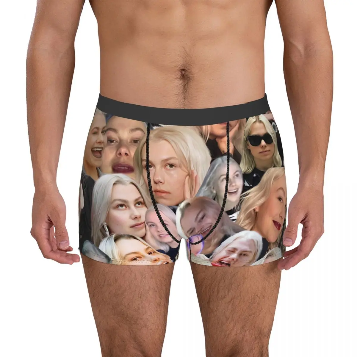 Phoebe Bridgers Face Collage Underpants Cotton Panties Men's Underwear Ventilate Shorts