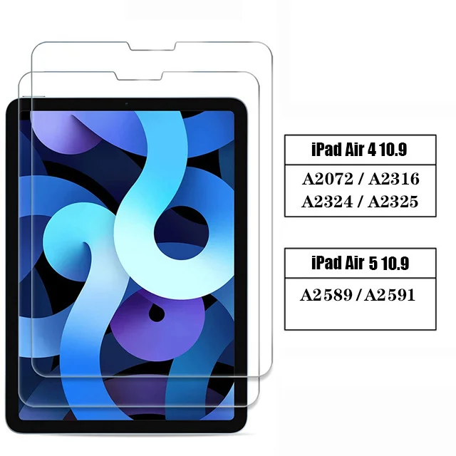 9H Tempered Glass For Apple iPad Air Pro Mini 1 2 3 4 5 6 7 8 9 7.9 9.7 10.2 10.5 11 12.9 2021 2020 Screen Protector Tablet Film android tablet with keyboard Tablet Accessories