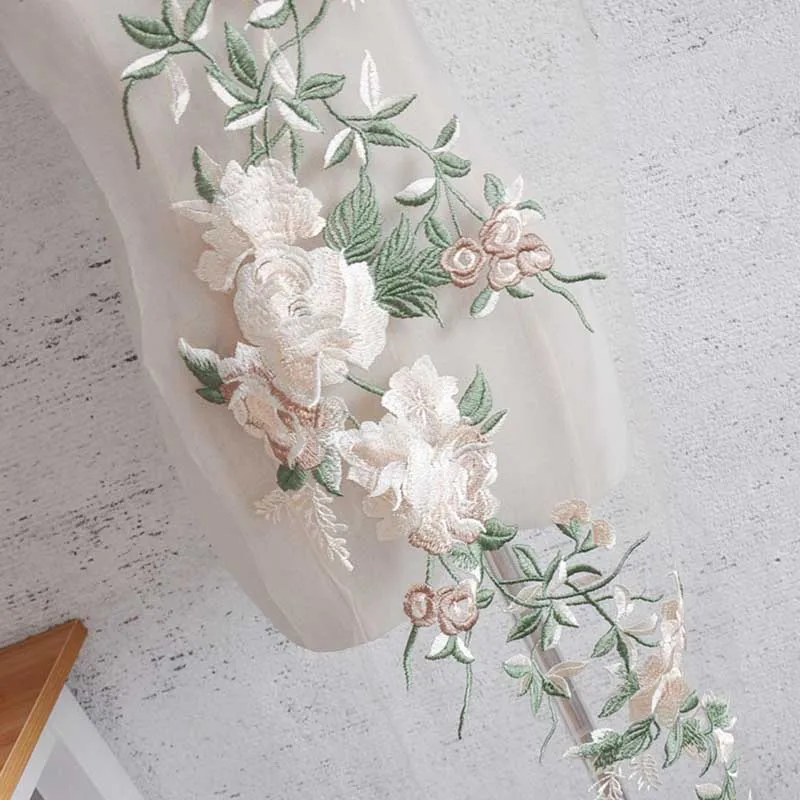 Floral Pink Embroidery Patch Applique