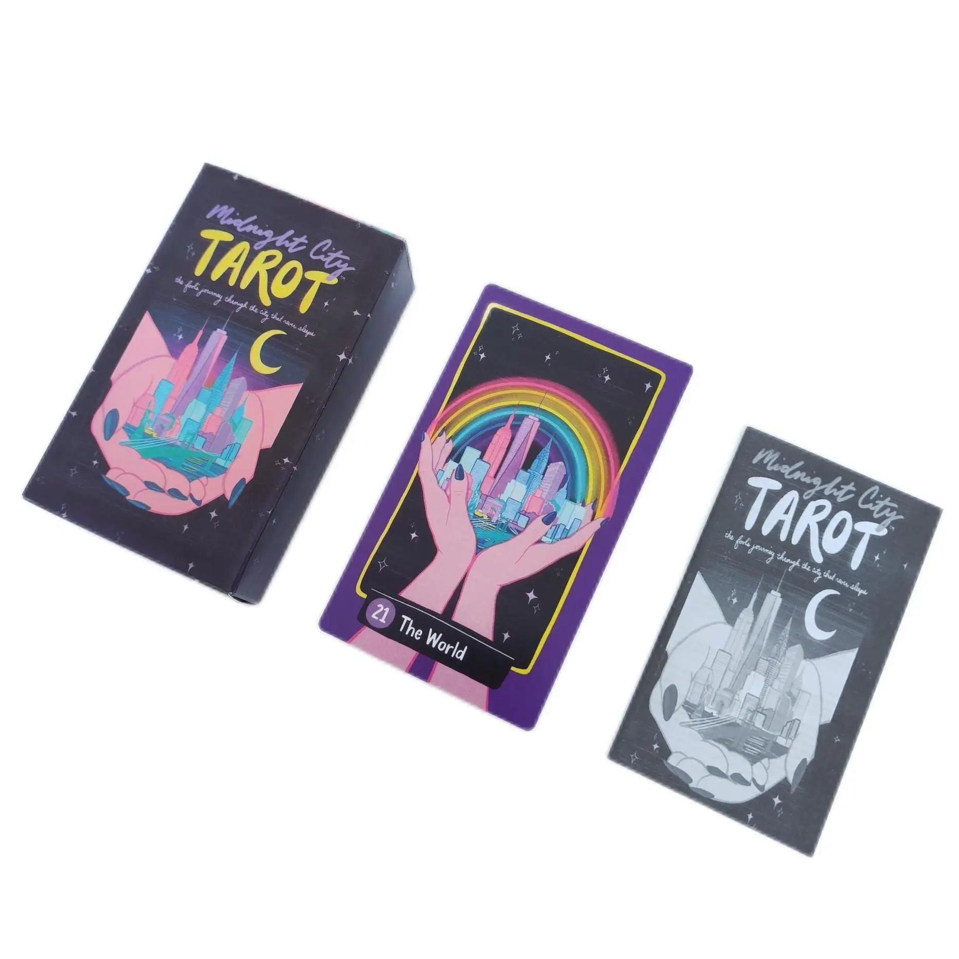 

12x7cm Tapo Midnight City Tarot Deck 78 Cards with Paper Guide Book for beginners Holiday Gift Interaction Divination Board Game