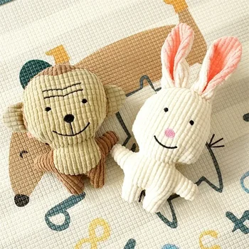 Cute Plush Toys Squeak Pet Cow Rabbit Animal Plush Toy Dog Chew Squeaky Whistling Involved Squirrel Dog Toys 3