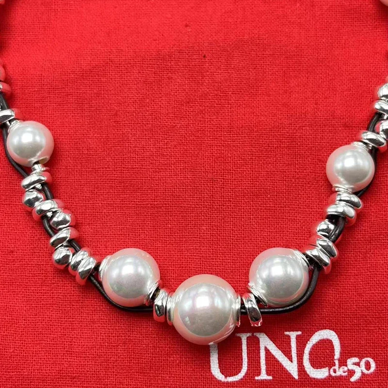 

2023 UNOde50 European and American New Product Hot Selling Fashion Exquisite Pearl Necklace Women's Romantic Jewelry Gift Bag