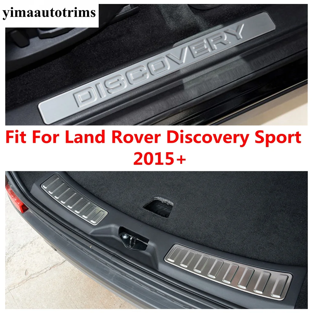 

Accessories For Land Rover Discovery Sport 2015 - 2022 Rear Inner Door Bumper Tail Prevent Scuff Plate Sill Guard Cover Kit Trim