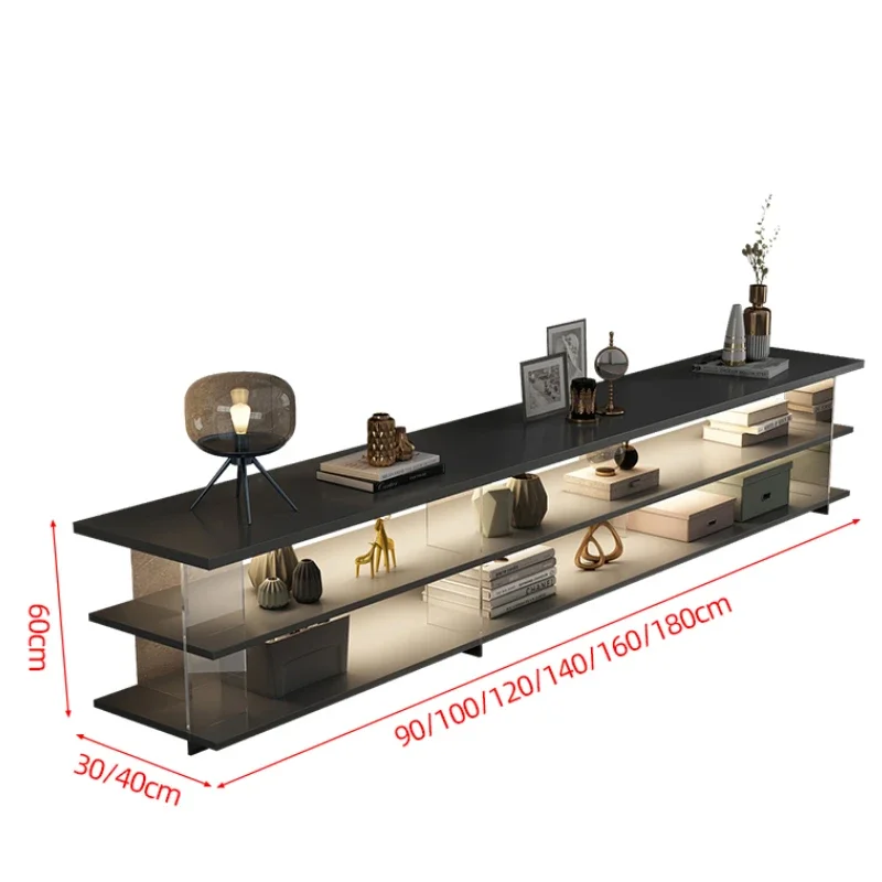 Floor Modern Tv Stand Ornaments Black Luxury Storage Display Table Tv Glass Minimalistic Fernseher Schrank Household Goods 5