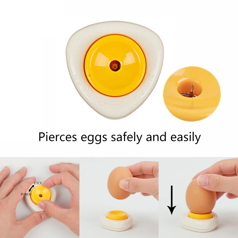 

LMETJMA Creative Egg Piercer Pricker With Lock Easter Egg Piercer Safety and Easily Craft DIY Maker Egg Dividers Egg Tool KC0107