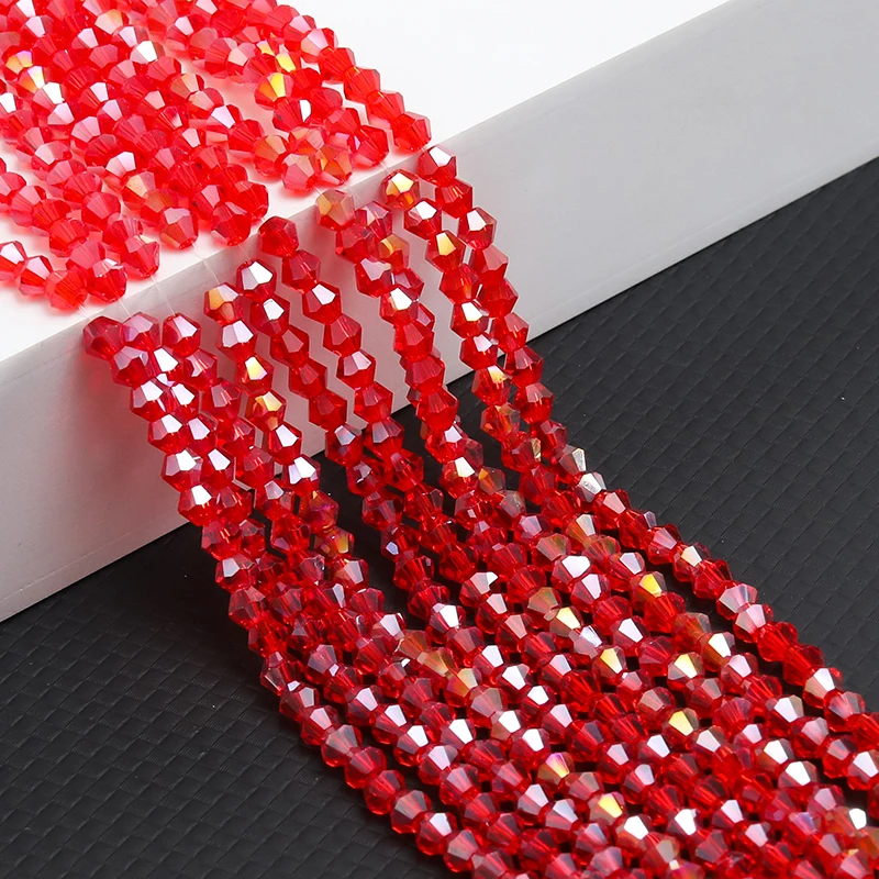 1000 Pieces 4mm Purple Faceted Bicone Glass Beads - Bulk Crystal Beads With Storage Box For Jewelry Making