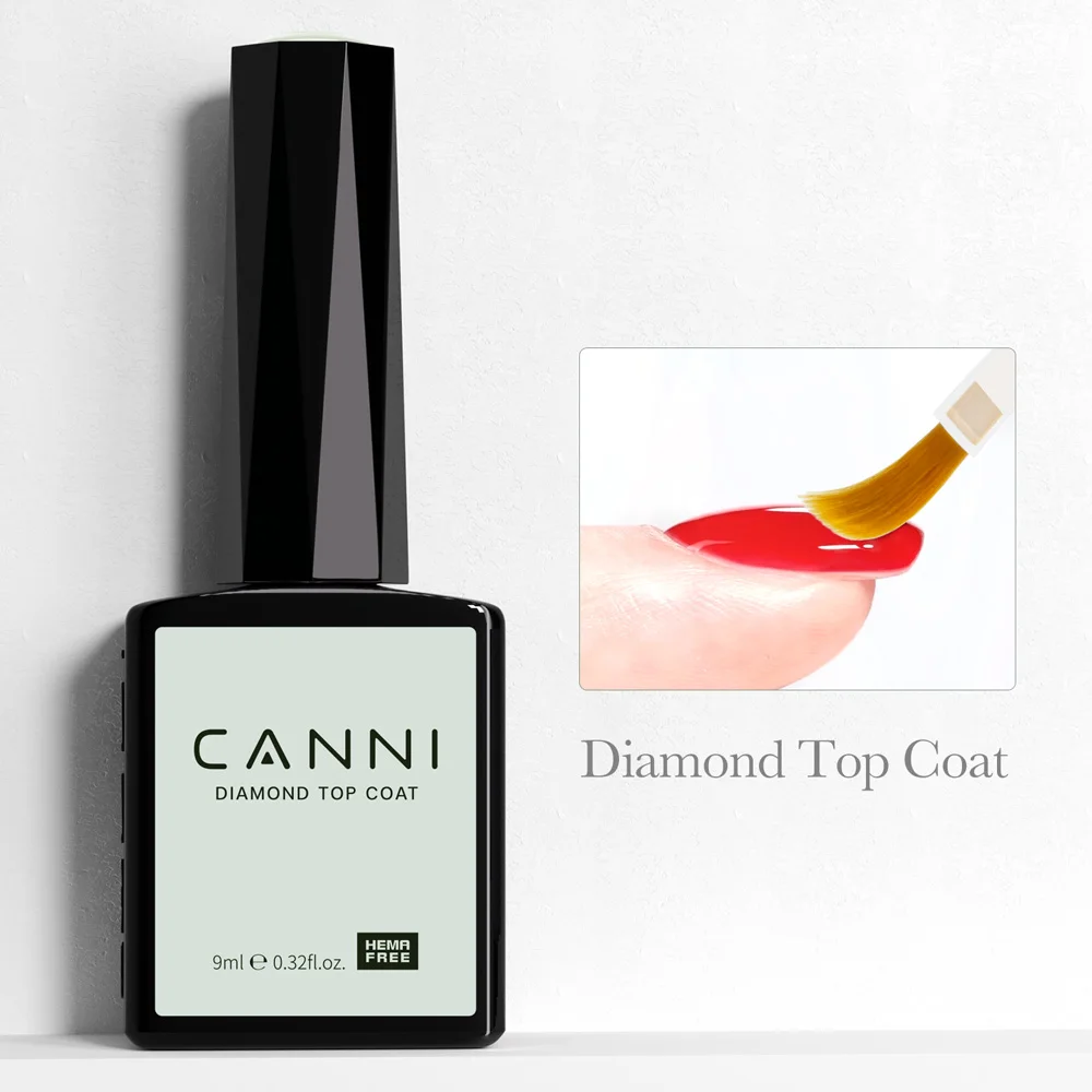 CANNI Super Glossy Glitter Cat Eye Nail Gel Polish - Hema Free Diamond Top Coat, Semi-Permanent UV LED Varnish