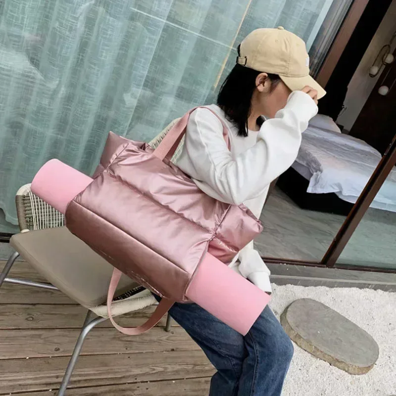 Women Gym Bags Waterproof Sports Swimming Yoga Mat Pink Weekend Travel Duffle Bags for Women Sport Fitness Shoulder Handbag 2