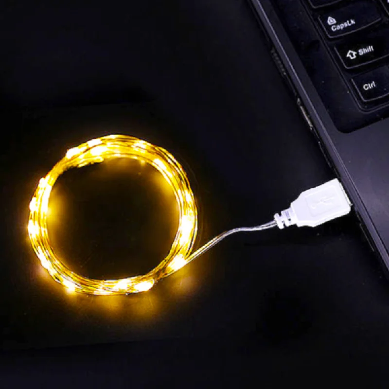 30PCS USB Fairy Lights 13M Flexible Firefly Starry Moon String Lights