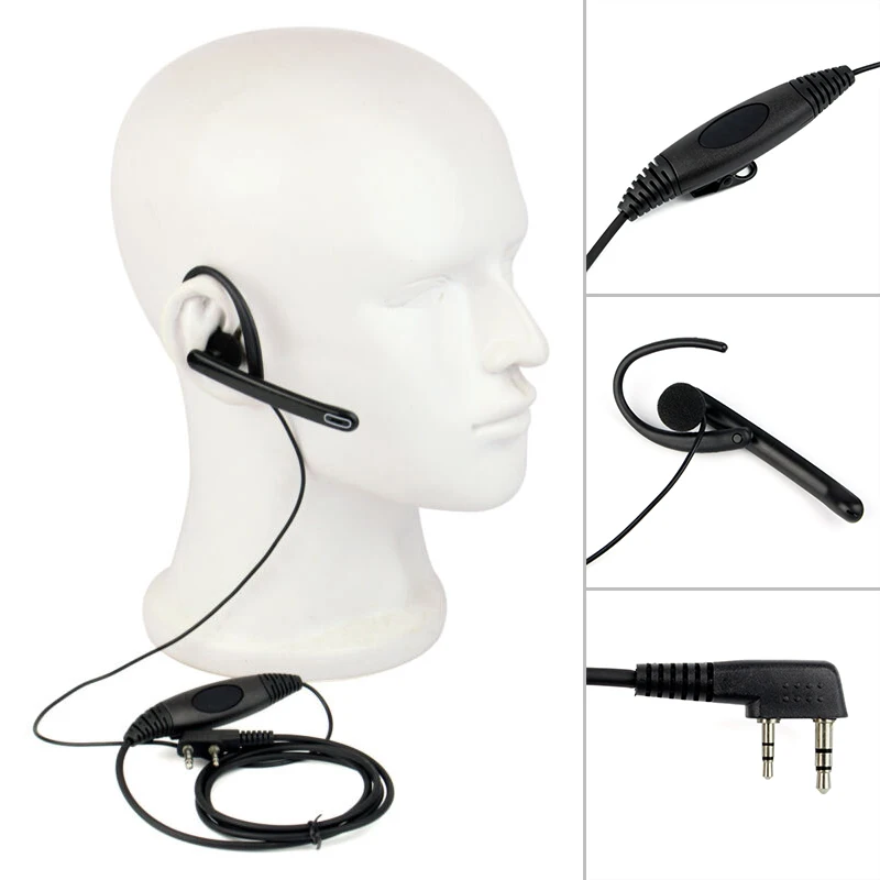 

2 Pin Ear Bar Earpiece Mic PTT Headset For Kenwood PUXING Linton QUANSHENG For BAOFENG Radios UV-5R 777 888s WOUXUN HYT PUXING