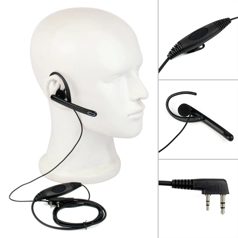 

2 Pin Ear Bar Earpiece Mic PTT Headset For PUXING Linton QUANSHENG For BAOFENG Radios UV-5R 777 888s WOUXUN HYT PUXING