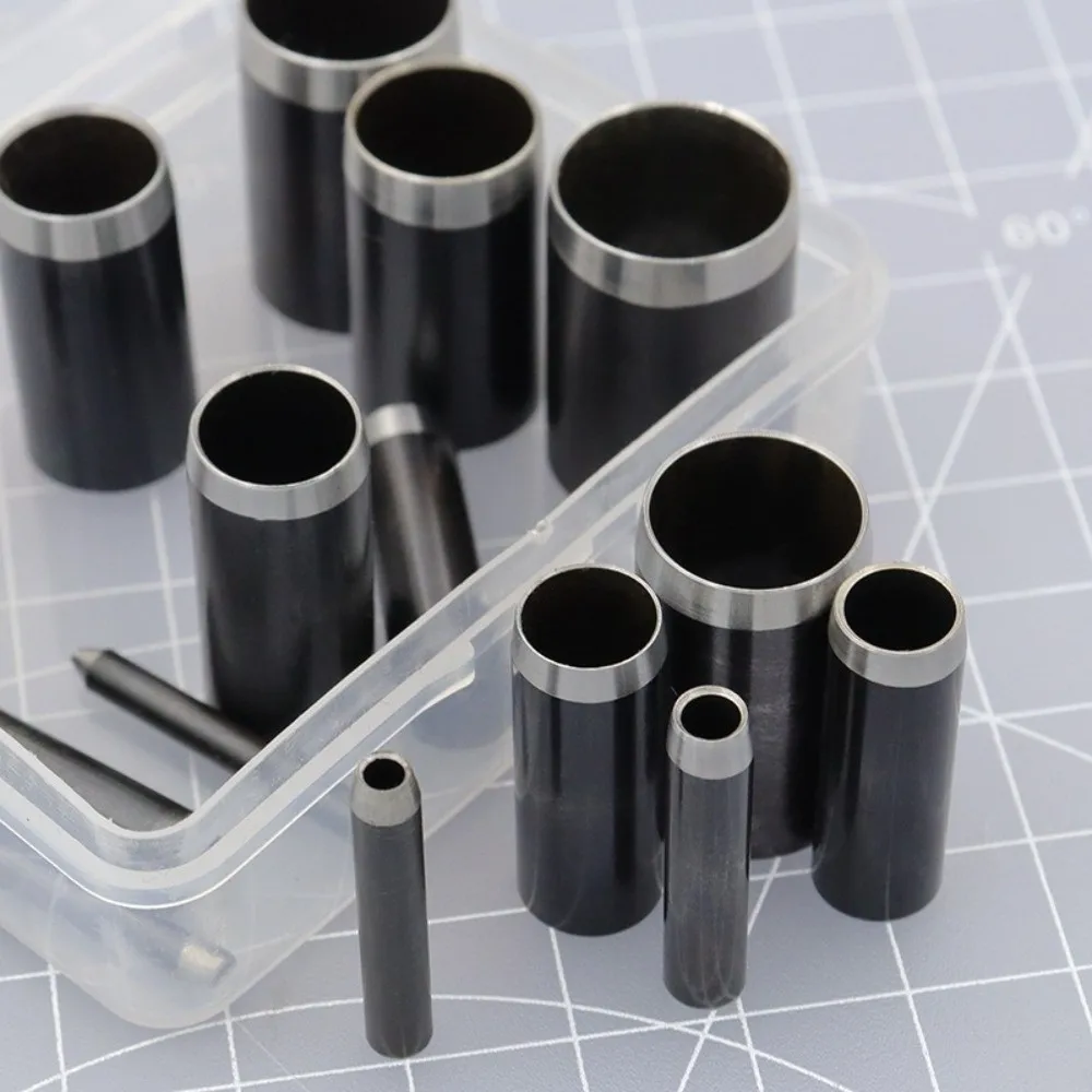 Langlebiger runder Lochstanzer in 15 Größen (1-15 mm), Hohllochstanzer für Leder, handgefertigtes Lederlochwerkzeug für DIY-Lederhandwerk – Detail 5