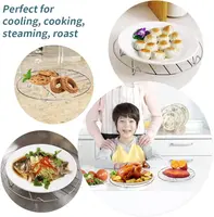 Support de refroidissement rond de 6/7/8 pouces, en acier inoxydable, cuisson à la vapeur, rôtissoire pour four, friteuse à Air, autocuiseur, poêle à gâteaux 3