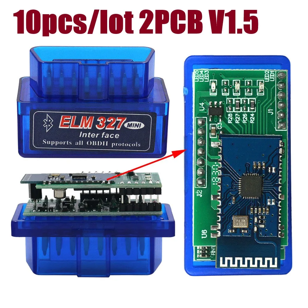 Adaptateur Bluetooth Double Carte Elm327 Obd2 V1.5, Scanner Pour ...