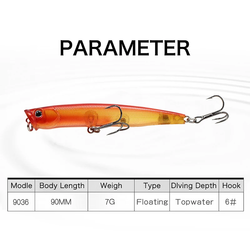 Crank Wobblers Popper Fishing Lure Floating Crankbaits Artificial Hard Bait  Pike Bass Predator Topwater Popper Lure