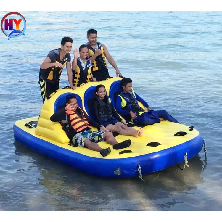 crazy water tube 4 Person Inflatable Bandwagon Water Sports Jet Ski Towable Ski Boat Tube