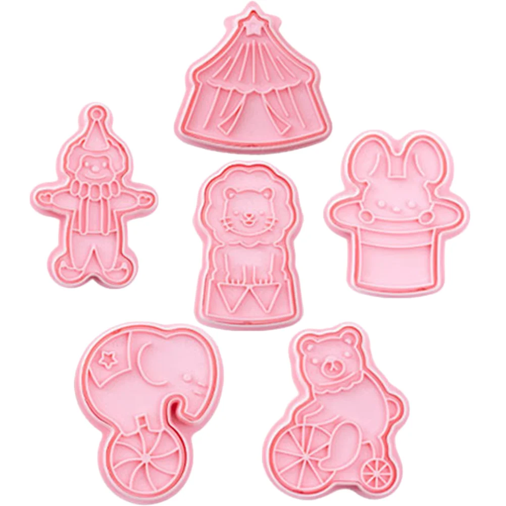 

6 Pcs Biscuit Mold Cookie Stamps Plastic Cutters Biscuits Fudge Molds for Baking Press Animal Personalized