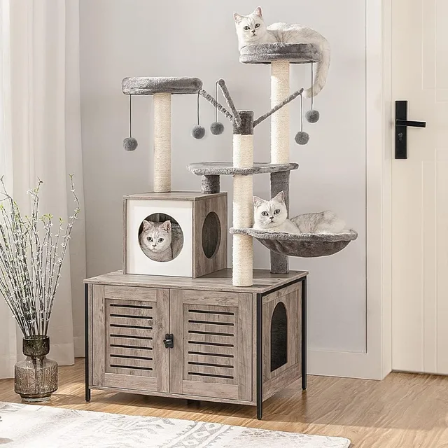 Cat Tree with Litter Box Enclosure 1