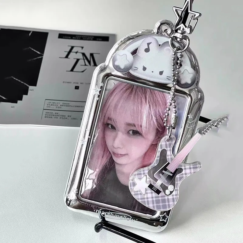 Kpop Idol Photocard Holder - Stylish Sleeve Cover Protector with Fashion Bag Charms