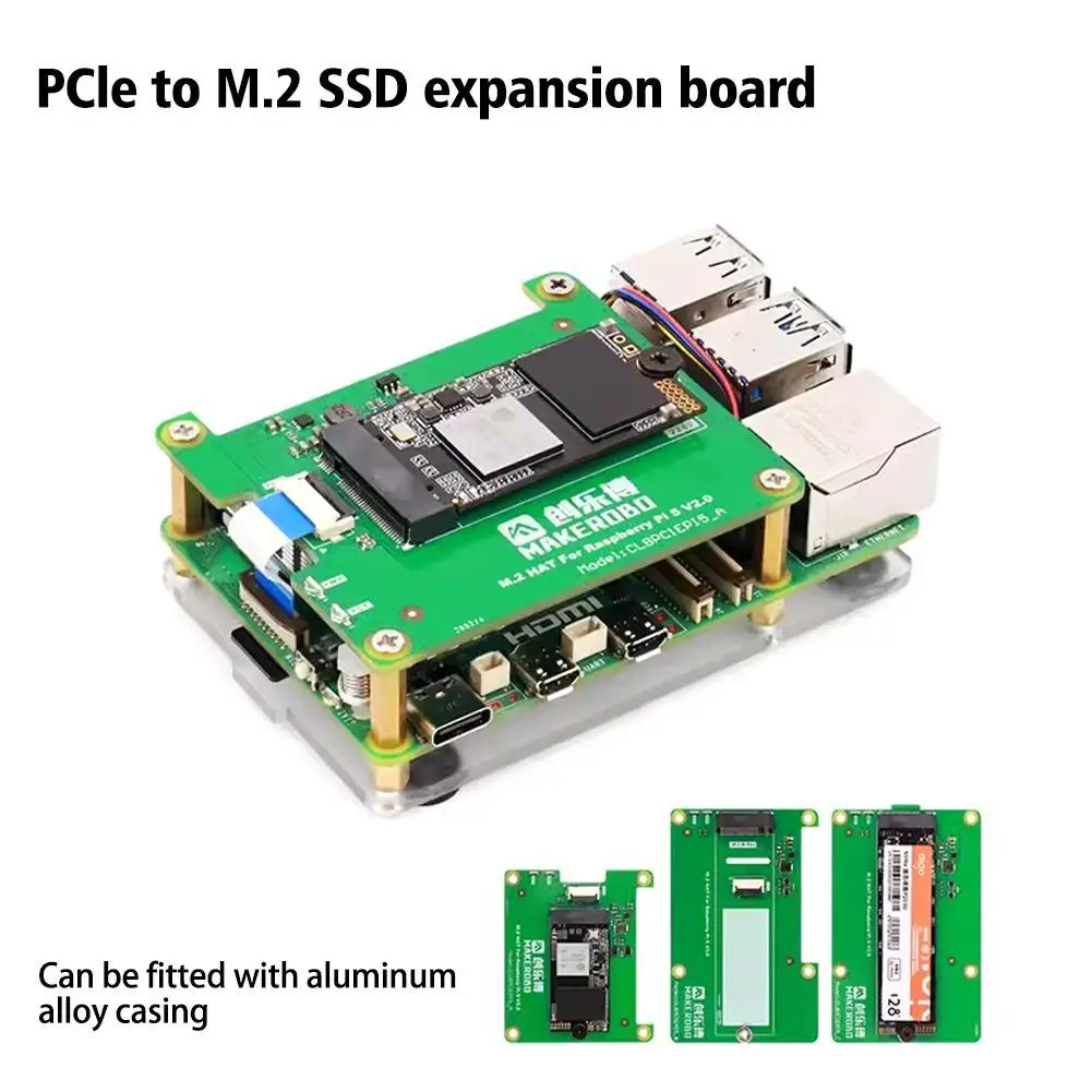 

Плата расширения для Raspberry Pi 5 PCle/M.2 SSD, поддерживает M.2 2242/2280 SSD для платы жесткого диска Raspberry Pi5