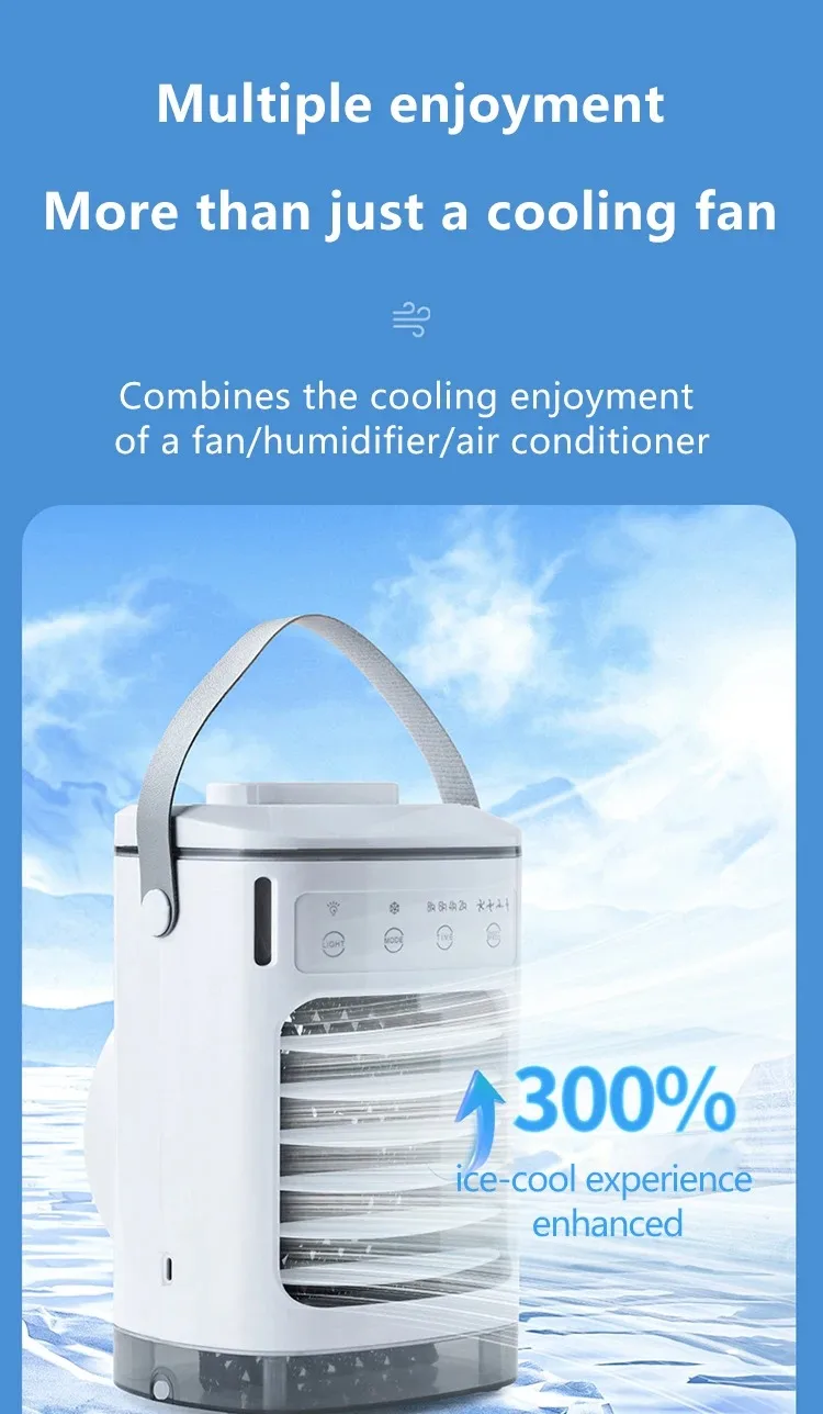 Description Picture 4 of itemSpray mini portable expandable household air conditioner desktop 600ml water cooler air supply usb power cooling fan
