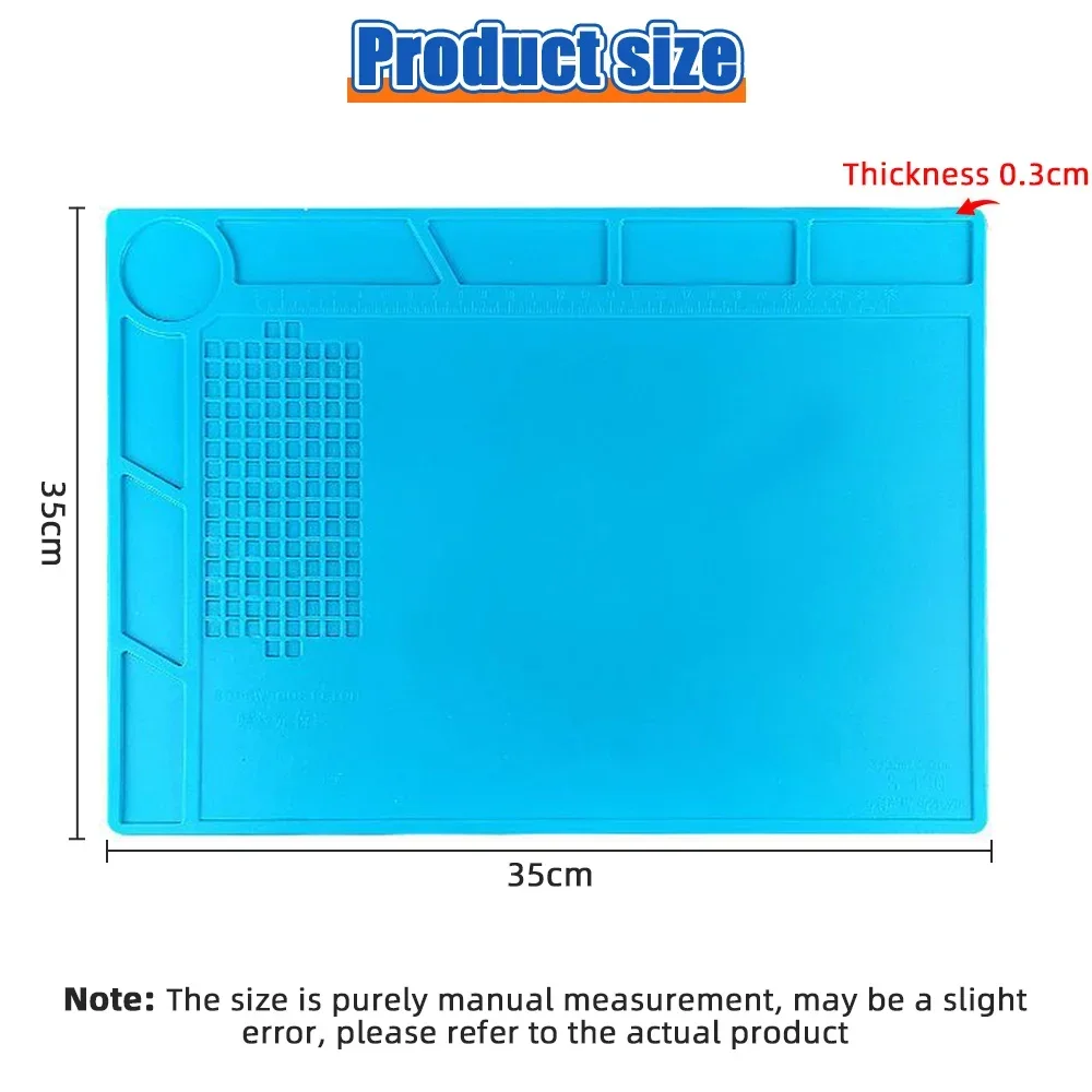 Enhanced Silicone Soldering Work Mat – Heat Resistant, Anti-Static, Magnetic