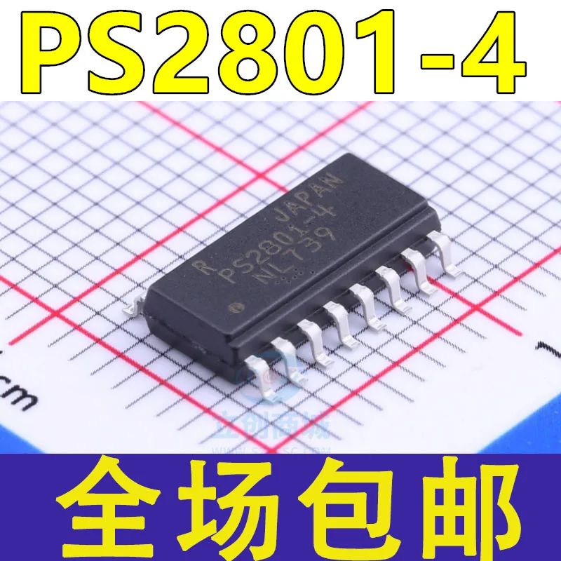 

10PCS/LOT PS2801 PS2801-4 PS2801-4-F3-A SOP16