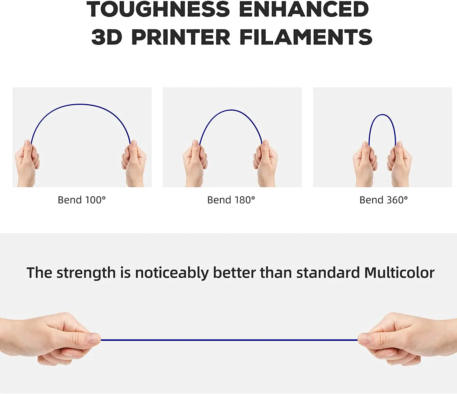 Flashforge-pla 3d Printer Filament Spool Plastic para Canetas 3d Material de Impressão Mudança de Cor Rainbow Preto Branco 175 mm 1kg - Imagem 2