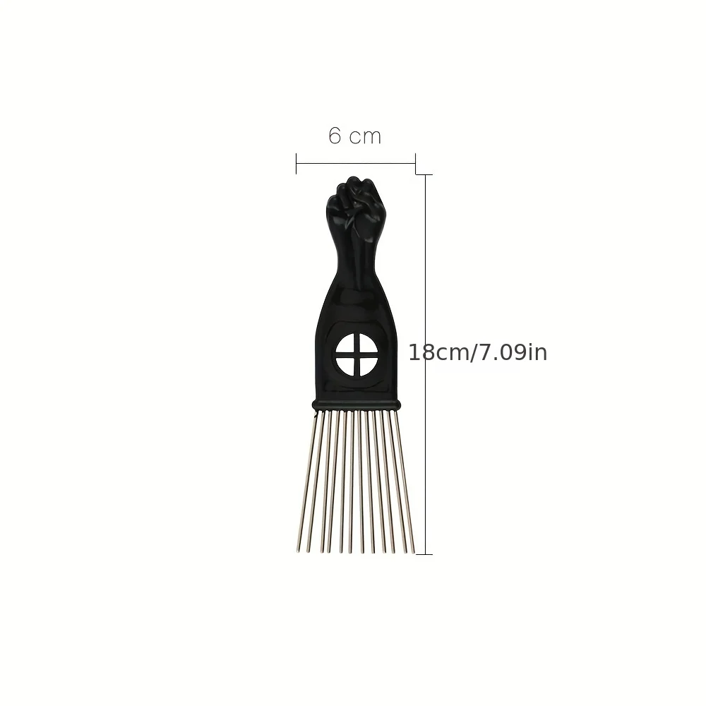 Black Metal African American Pick Comb Hair Combs Hair Comb for Hairdressing Styling Tool Salon Barber Shop 2