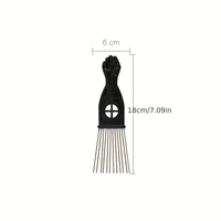 Black Metal African American Pick Comb Hair Combs Hair Comb for Hairdressing Styling Tool Salon Barber Shop 2