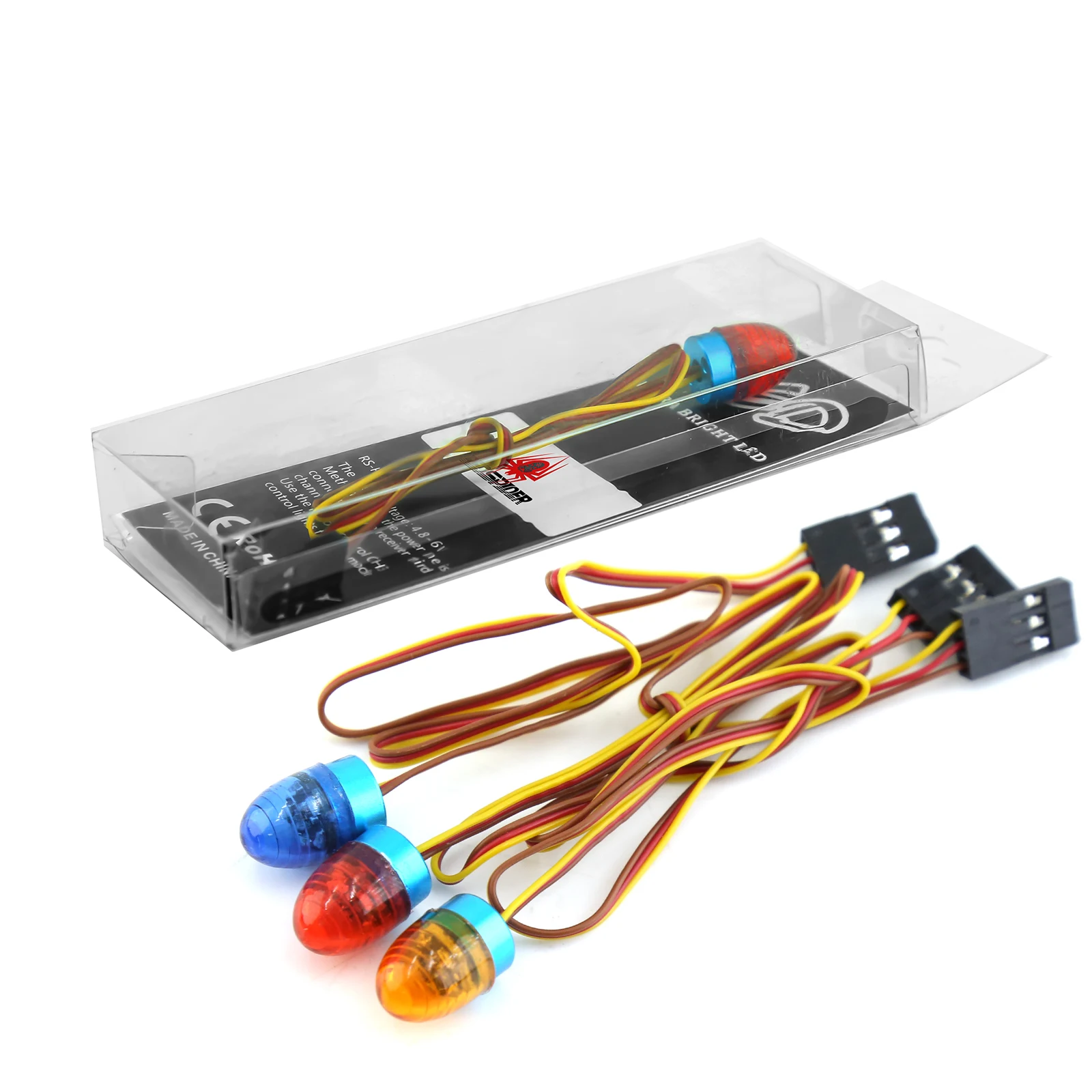 Feu LED stroboscope pour tank robot RC monté sur chenille, éclairage clignotant en action