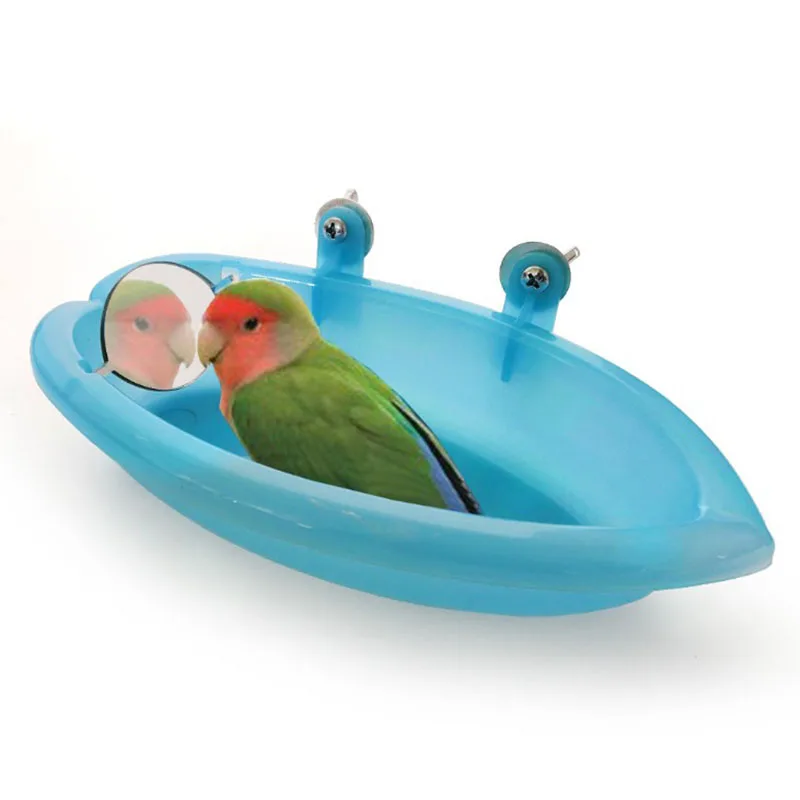 Bird Perch Shower Bath Basin Cage Parrot Supplies With Mirror Food Bowl Birds Accessories bird bath basin,bird accessories