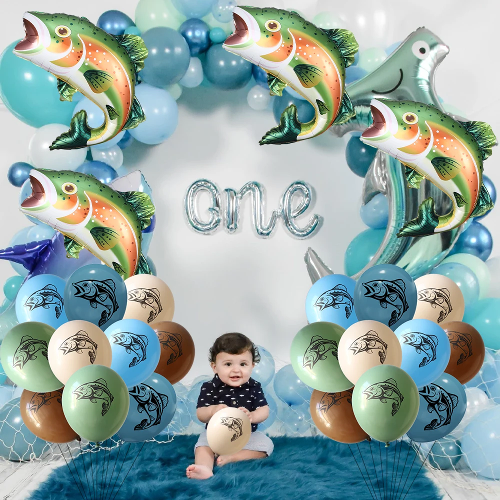 Juego de globos de trucha arcoíris, globo grande de aluminio para trucha,  globo estampado de trucha, pesca en el océano, suministros para fiesta de  cumpleaños, Baby Shower - AliExpress, image size:1000x1000
