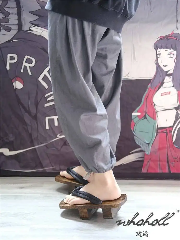 Japanische Holz Geta Mann Hausschuhe Zwei-zähne Plattform Clogs Sandalen Samurai Cosplay Schuhe Frauen Mann Flip-Flops Dicken Boden – Detail 14