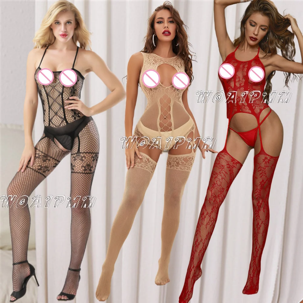 

Women Elasticity Underwear Sexy Fishnet Tight Lingerie Clothes Female Erotic Mesh Transparent Bodysuit Erotic Full Body Stocking