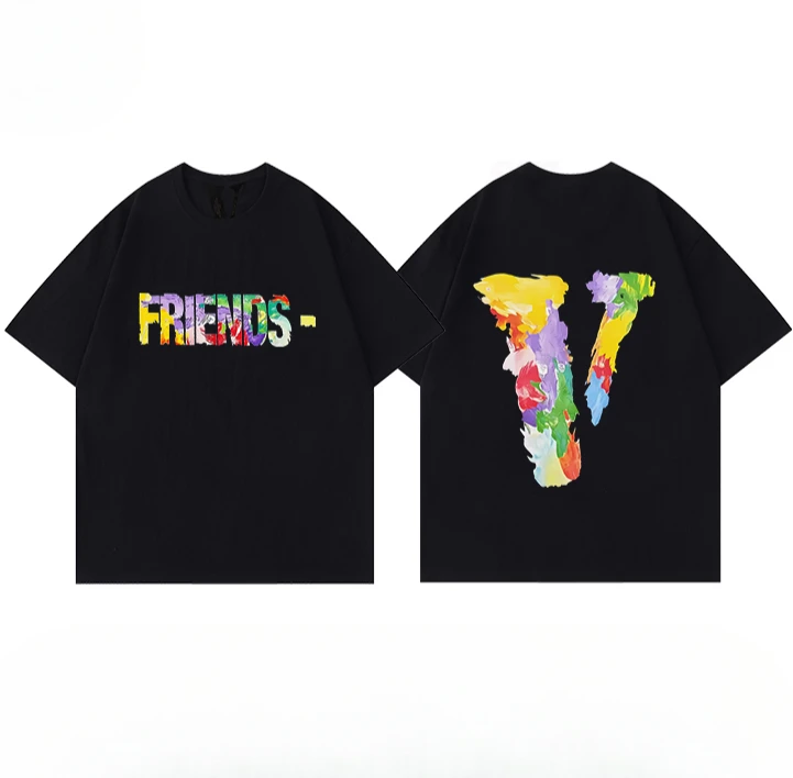 New Trendy American Color Oil Painting Short-sleeved Summer Clothes Men And Women Trendy Couple T-shirt