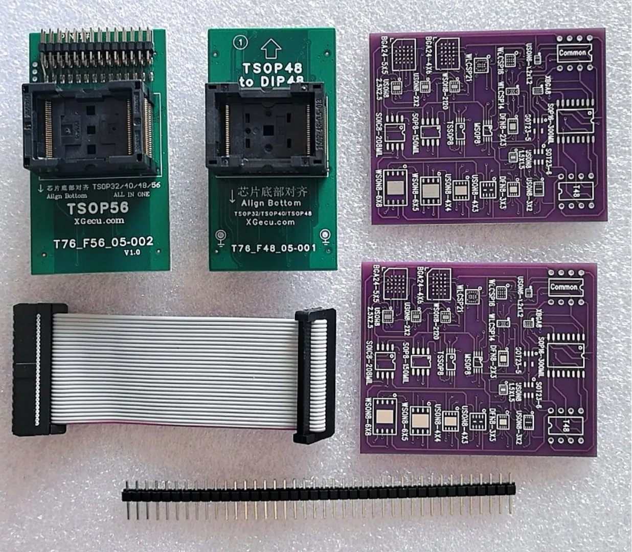 T76 TSOP56 SMD 어댑터용 XGECU 어댑터 세트 전자 수리 및 수정을 위한 핀 헤더 어댑터 키트의 오리지널 25-in-1