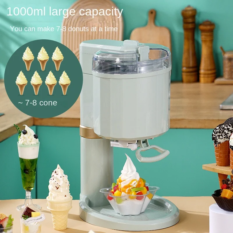 Fully automatic ice cream machine household small desktop mini children's DIY homemade ice cream cone machine