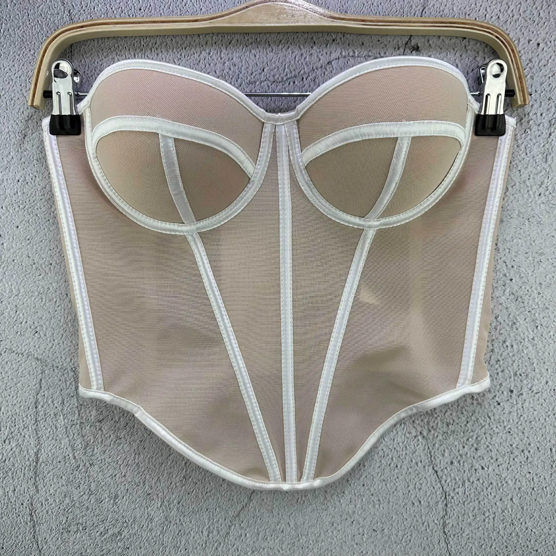 Sexy Sheer Corset Crop Tops for Women Sleeveless Tank Cropped Top Summer Retro Slim Breathable Bustier Camis Bone Bodyshaper Top
