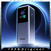 UGREEN 200W 20000mAh Power Bank Fast Charger With Built-in 65CM Cable Portable External Battery For iPhone17 Pro Laptop Notebook