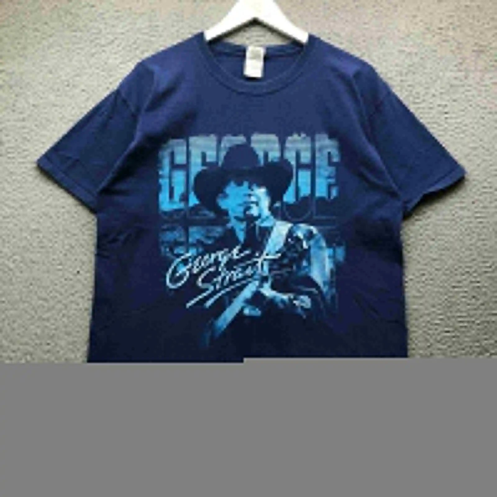 Maglietta Musicale George Strait Maglietta Da Uomo Grande L Ultra Cotone Blu Maniche Lunghe O Corte
