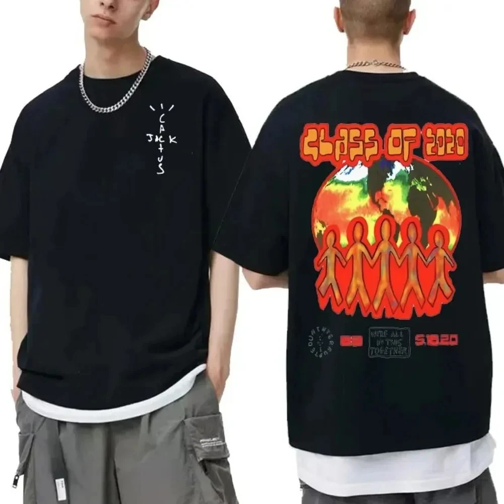 T Shirts Cactus Jack Streetwear Men Women Hip Hop Style 100% Cotton