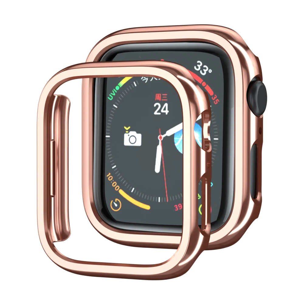 For Apple Watch 45mm 41mm 38mm 42mm 40mm 44mm Plated Skeleton Cover Hard PC Bumper Case Frame For IWatch SE9 8 7 6 5 4 3 2 Case watch case