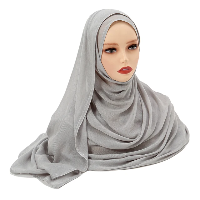 Châles en coton rayonne pour femmes musulmanes, Hijab Modal, écharpe unie, grande taille, Turban islamique, bandeau 190x85cm