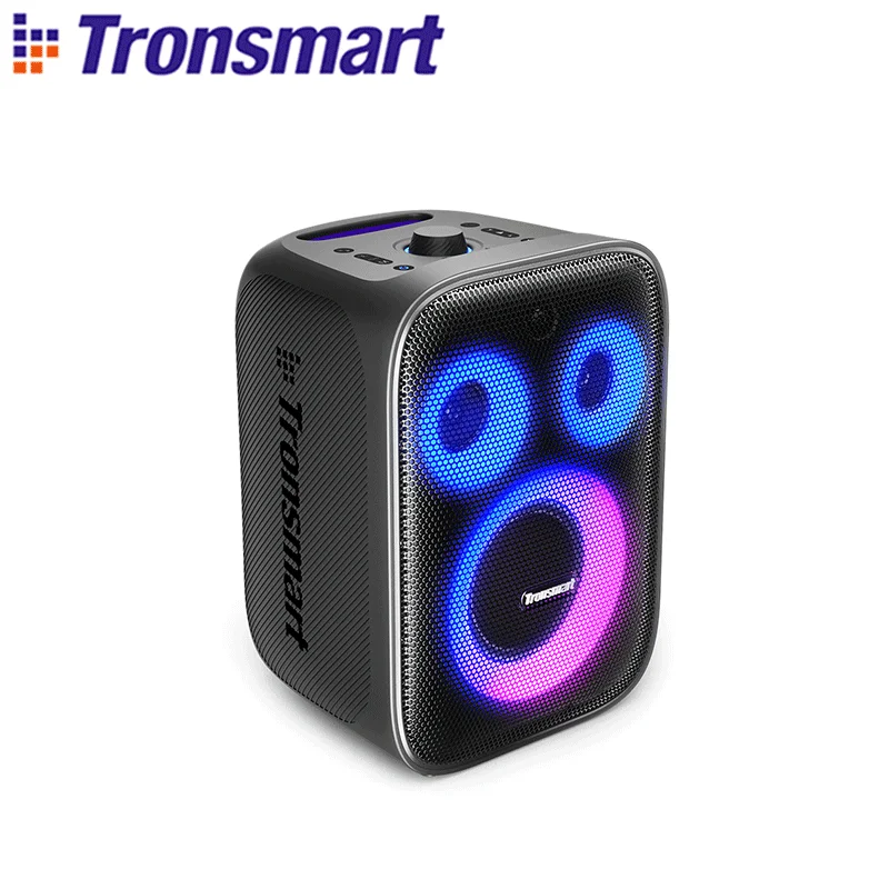 Tronsmart Halo 200 Speaker 120W Karaoke Party Speaker with 3 Way Sound  System, Built-in/Wired Mic, Guitar Input, APP Control