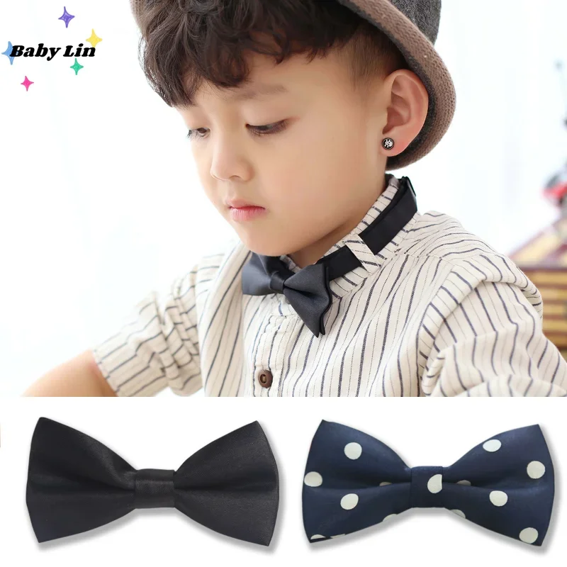 Classic Kids Bowtie Boys Grils Baby Children Bow Tie Fashion Solid Color Mint Green Red Black White Green Pets Cravate For Kids