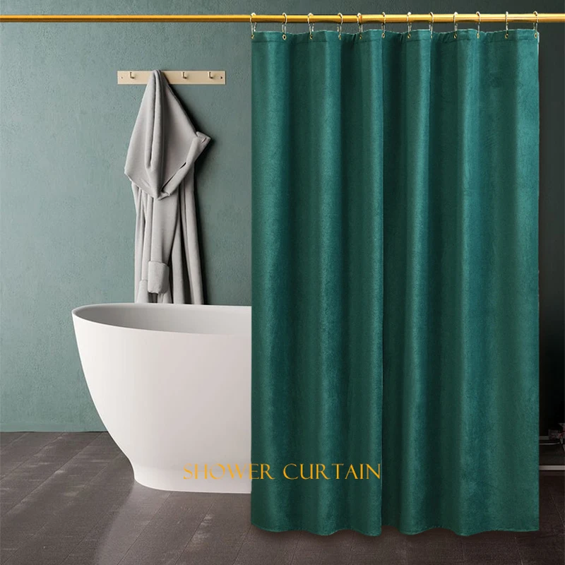 Shower Curtains Waterproof Velvet Velvet Bathtub Partition Curtains